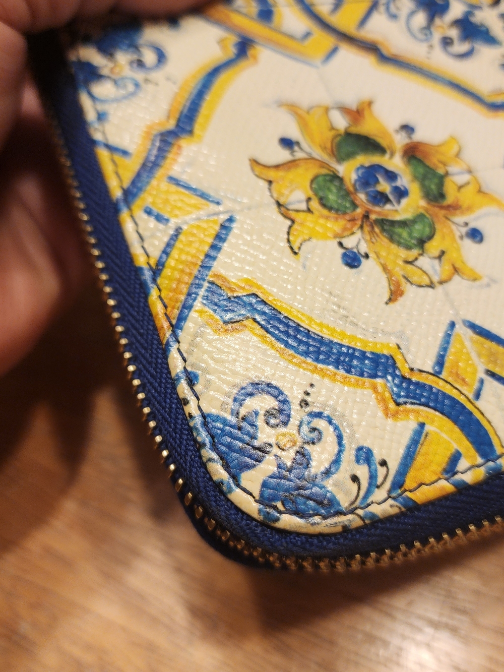 Dolce & Gabbana Yellow & Blue Printed Wallet - Picture 10 of 16